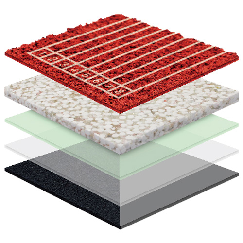 南开无缝预制型塑胶跑道渗水TPR喷面