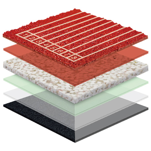 南开无缝预制型塑胶跑道非渗水TPR喷面方案二